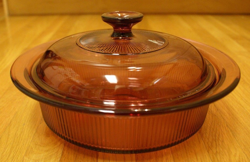 Corning Visions Vision Ware Cranberry Quart Round Casserole Baking Dish Free Image Download