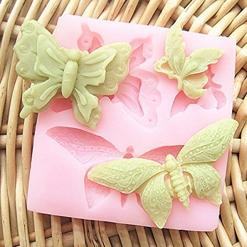 Pinovk Butterfly Silicone Fondant Cake Mold Soap Mold Chocolate Mould(Color Random)