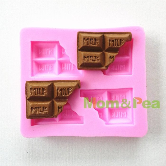 Mom&pea 0640 Broken Milk Chocolate Shaped Silicone Mould for Fondant Cake Sugar Paste Cake Decoration 3d Cake...