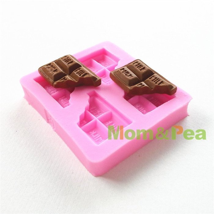 Mom&pea 0640 Broken Milk Chocolate Shaped Silicone Mould for Fondant Cake Sugar Paste Cake Decoration 3d Cake... N2