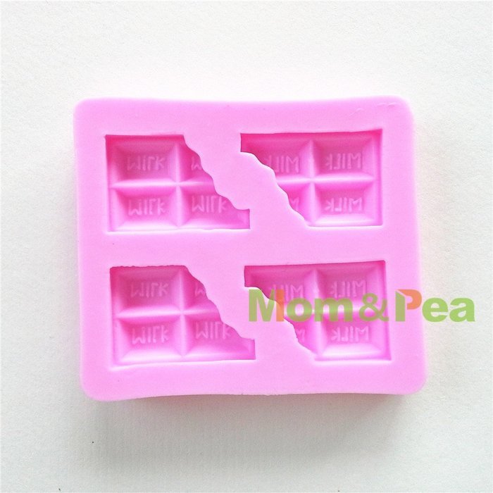 Mom&pea 0640 Broken Milk Chocolate Shaped Silicone Mould for Fondant Cake Sugar Paste Cake Decoration 3d Cake... N3