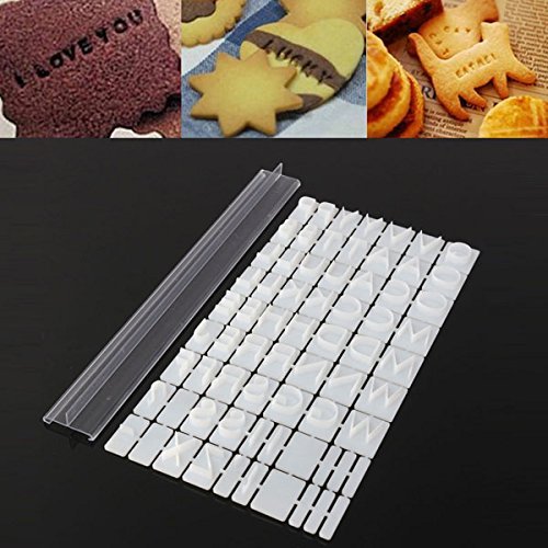Letters Cake Baking Mold Embosser Cutter Fondant Biscuit Cookie Mould Plastic N2