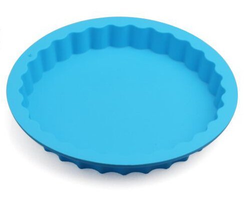 Blue 8-inch Round Platinum Silicone Cake Mold N2
