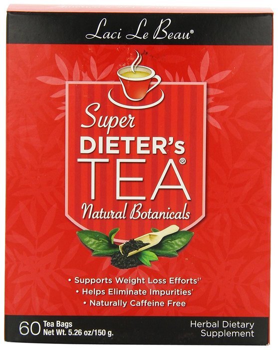 Laci Le Beau Super Dieter's Tea, All Natural Botanicals, 60-Count Box (Pack of 2)