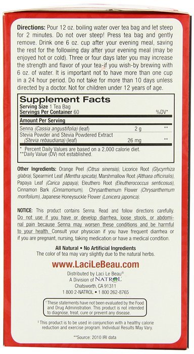 Laci Le Beau Super Dieter's Tea, All Natural Botanicals, 60-Count Box (Pack of 2) N2