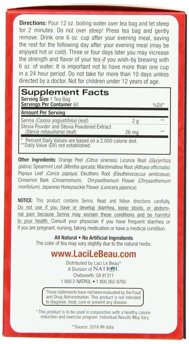 Laci Le Beau Super Dieter's Tea, All Natural Botanicals, 60-Count Box (Pack of 2) N6