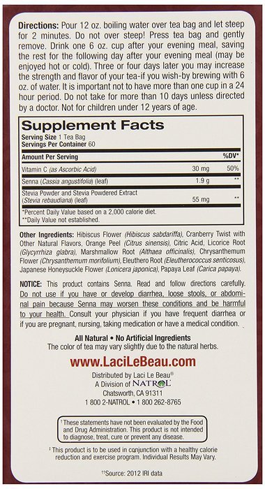 Laci Le Beau Super Dieter's Tea, All Natural Botanicals, 60-Count Box (Pack of 2) N25