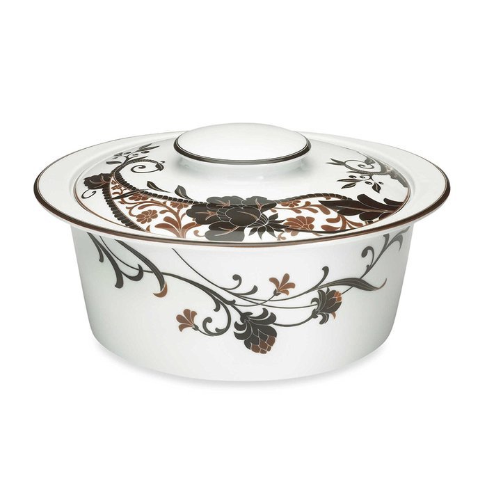 Mikasa Cocoa Blossom 2 qt. Covered Casserole Dish