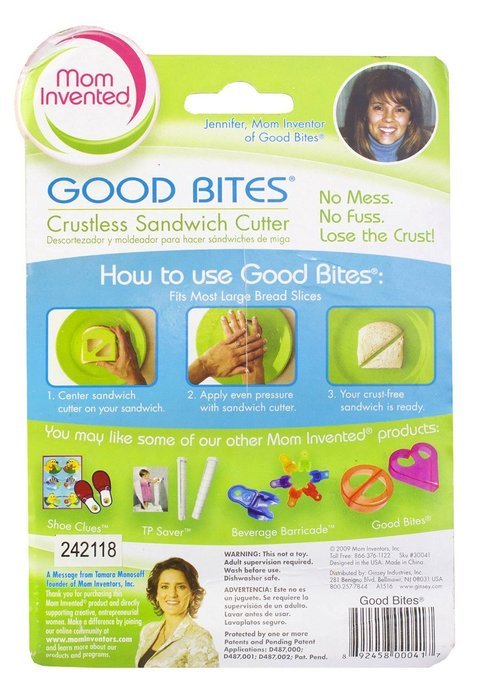 Mini Bites Sandwich Cutter &ndash; Quick and Efficient &ndash; Removes Crust and Cuts Evenly &ndash; 100% BPA, Lead, and Phthalate... N9