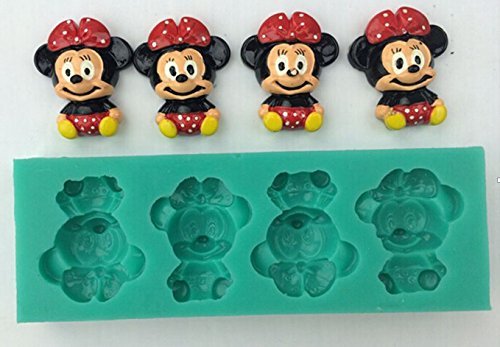FatflyShop - 3D Liquid Party Decorating Minnie Mouse Shape Silicone Mold,fondant Cake Decorating Tools,silicone...