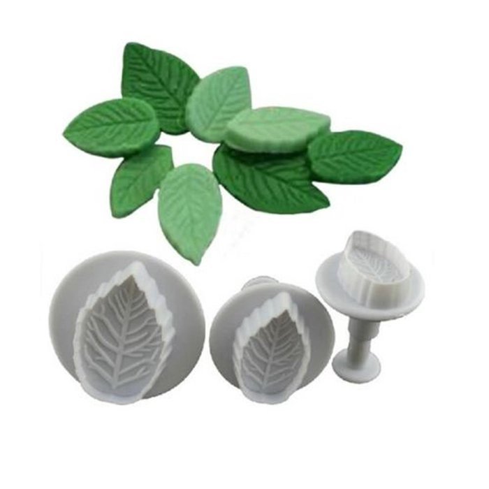 Cake & Cookie Cutters Rose Leaf Shape Cake Sugarcraft Cookie Plunger Cutter Mold