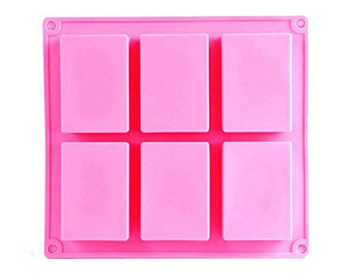 6 Cups Rectangle Brick Soap Mold Silicone Ice Cube Handmade Soap Mould Cake Baking Tools