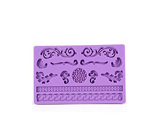 Autek Embossed Flowers Silicone Fondant Cake Cookie Cutter Edge Border Decoration #115