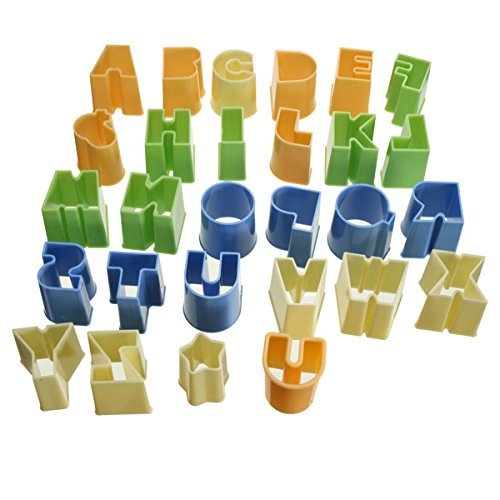 28Pcs Plastic Alphabet Letter Cake Biscuit Baking Mould Fondant Cookie Cutters shopping