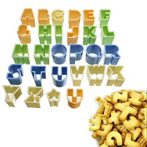 28Pcs Plastic Alphabet Letter Cake Biscuit Baking Mould Fondant Cookie Cutters shopping N2