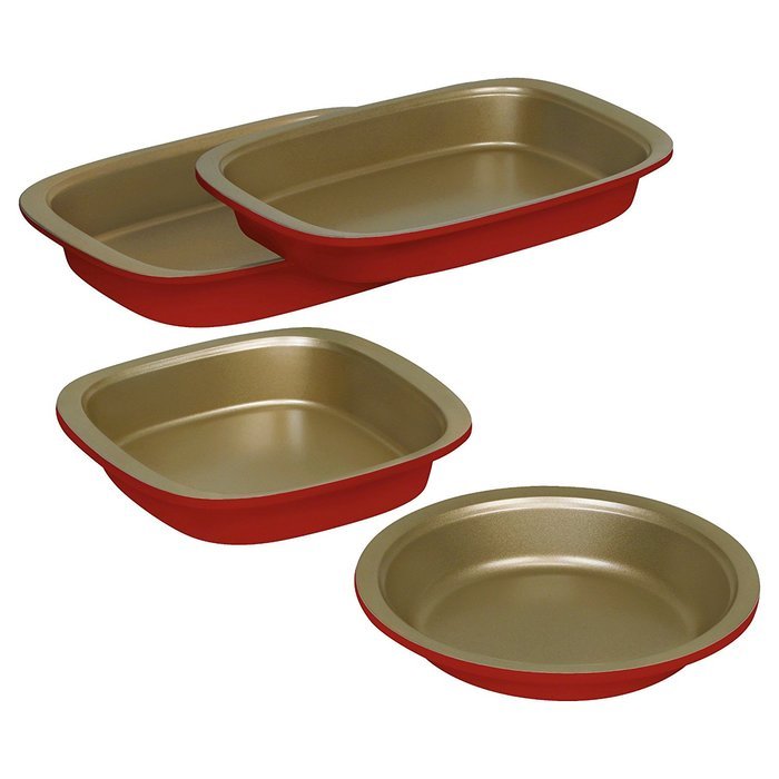 Baker's Secret Bake & Serve 4-pc Set, Deep Sea & Gold N4