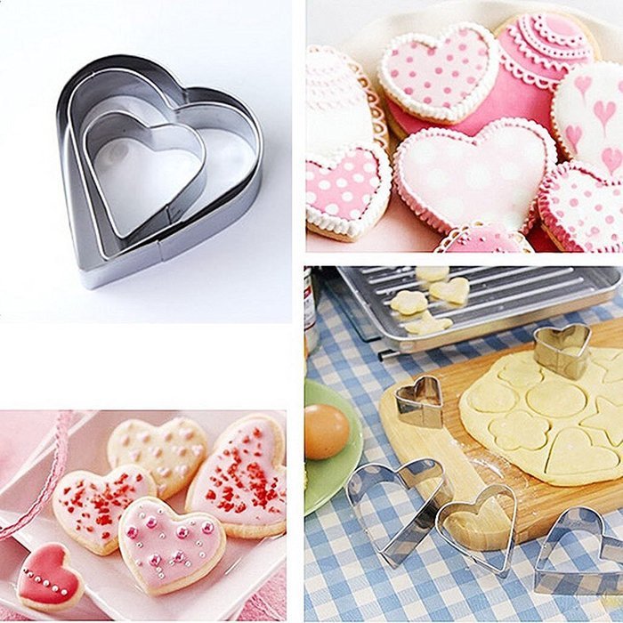 Fashionclubs 12pcs Stainless Steel Cutter Mold For Cookie/Biscuit/Sugar/Egg/Fondant/Vegetables/Fruit N3