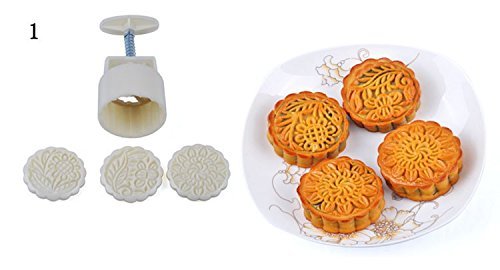 NEW high quality Moon Cake Moulds Hand Pressure Round & Square DIY Biscuits Molds Cookie Cutters Set Cake Tools... N3