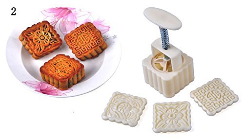 NEW high quality Moon Cake Moulds Hand Pressure Round & Square DIY Biscuits Molds Cookie Cutters Set Cake Tools... N4