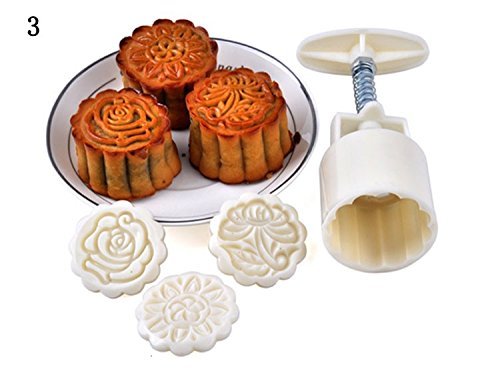 NEW high quality Moon Cake Moulds Hand Pressure Round & Square DIY Biscuits Molds Cookie Cutters Set Cake Tools... N5