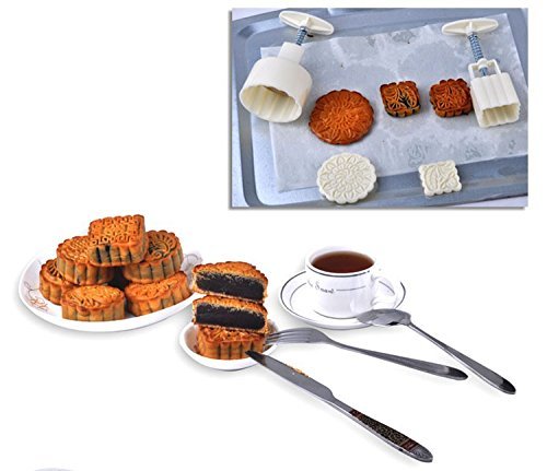 NEW high quality Moon Cake Moulds Hand Pressure Round & Square DIY Biscuits Molds Cookie Cutters Set Cake Tools... N7