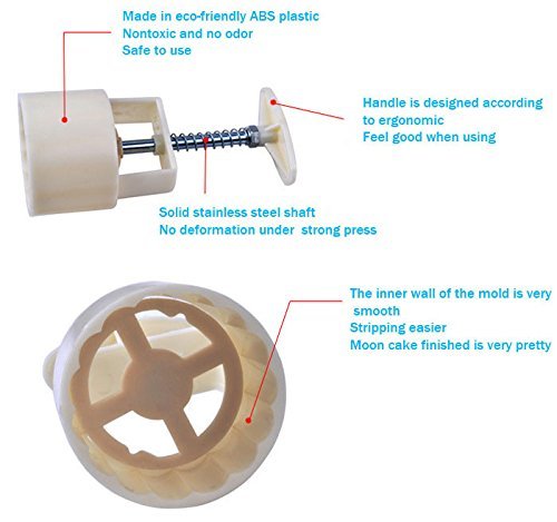 NEW high quality Moon Cake Moulds Hand Pressure Round & Square DIY Biscuits Molds Cookie Cutters Set Cake Tools... N9