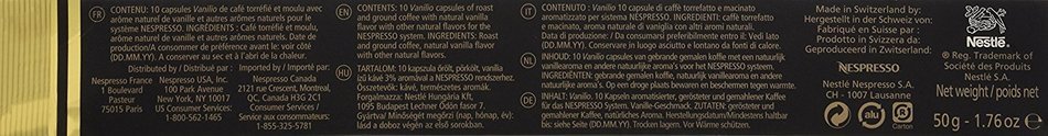 Nespresso OriginalLine Capsules: Vanilio, 10 Count