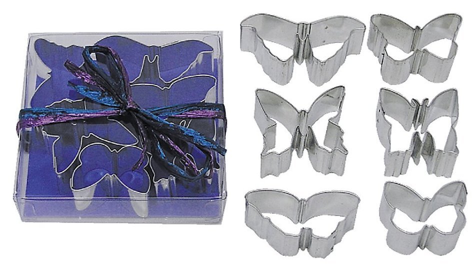 R & M International 1992/b Cookie Cutters in Assorted Shapes, Mini, Butterfly, Set of 6