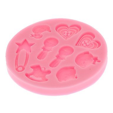 Tint 3D Baby Fondant Cake Mold,Food-grade Silicone Mold ,Chocolate Candy Soap Mold,Bakeware(Random Color)