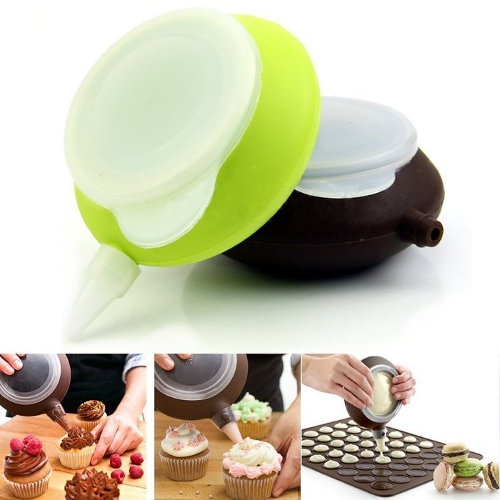 ASDOMO Silicone Macaron Baking Decorating Pen Pastry Cake Muffin Pens Nozzle Pastries Kit Set Colors Send at Random N3