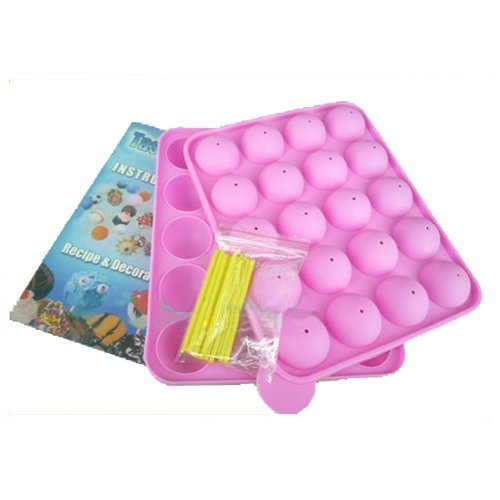 2-Piece Set 20 Holes Cake Pop Non-Stick Silicone Baking Mold DIY Baking Tool shopping N2