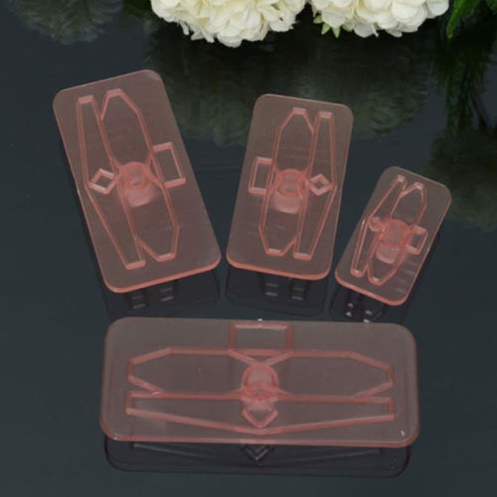 Cake & Cookie Cutters 4Pcs Plastic Bow Cake Cutter Molds Icing Cookie Biscuit Fondant Embosser Craft N3