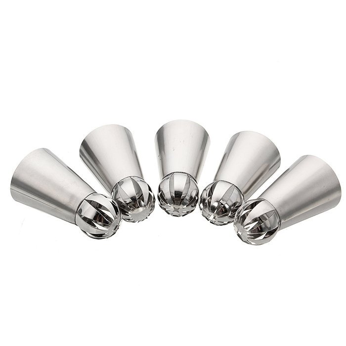 "5pcs Stainless Steel Sphere Ball Icing Piping Nozzle Cupcake Pastry Tips Decor" shopping N2