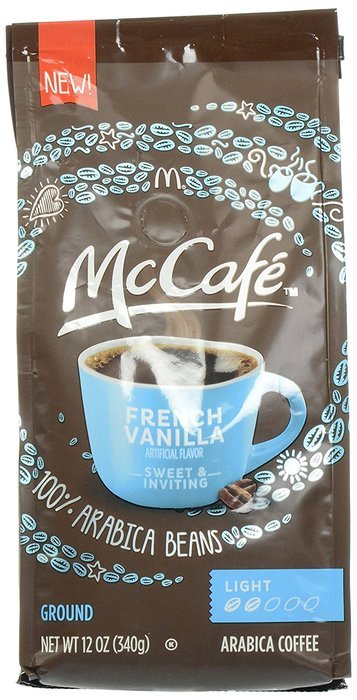 McCafe Coffee French Vanilla Ground Coffee, Light Roast, 12 Ounce