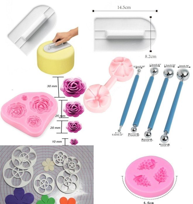 Beautiful floral decorating set for cakes (26pcs) N3