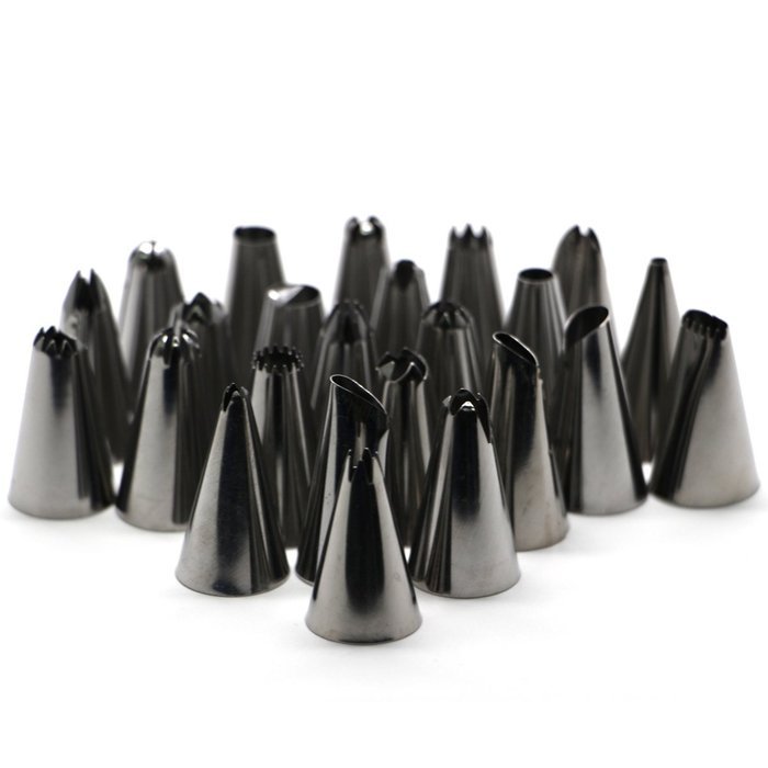 Ecoring 25pcs DIY Stainless Steel Backing Icing Piping Nozzles Tips Cake Pastry Sugar Fondant & Coupler Cake Docoration...