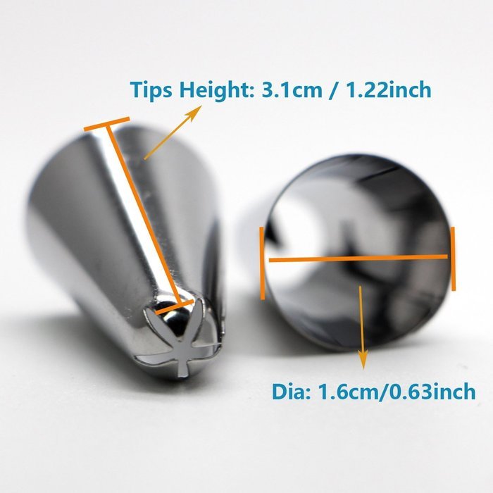 Ecoring 25pcs DIY Stainless Steel Backing Icing Piping Nozzles Tips Cake Pastry Sugar Fondant & Coupler Cake Docoration... N3