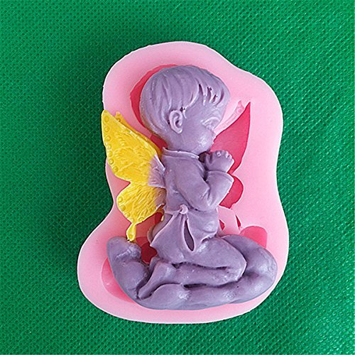 "Prayed Boy Angel Silicone Fondant Cake Mold Soap Chocolate Mould" shopping N5
