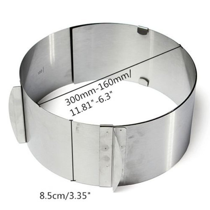 Cake & Cookie Cutters 6 to12 Inch Stainless Steel Adjustable Mousse Cake Ring Baking Mold N4