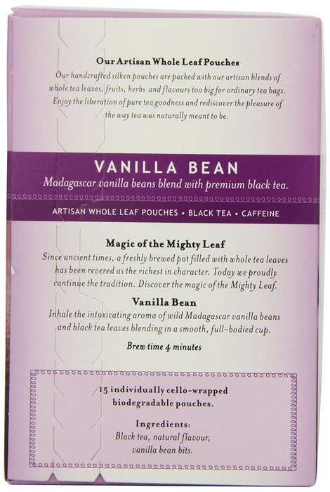 Mighty Leaf Black Tea, Vanilla Bean, 15 Pouches N4