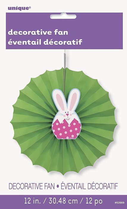 12" Easter Bunny Paper Fan Decoration