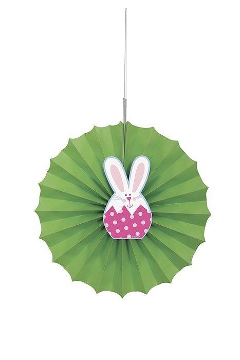 12" Easter Bunny Paper Fan Decoration N2