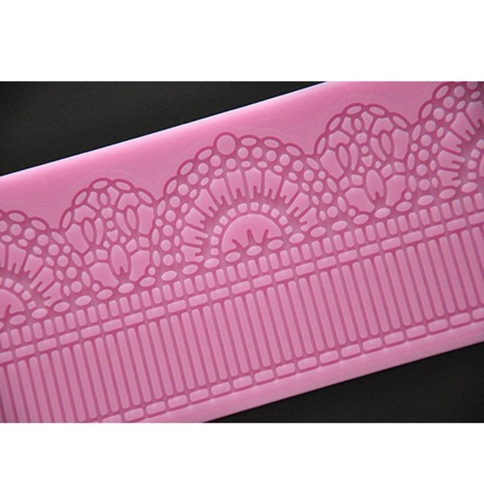 FOUR-C Cake Supplies Lace Silicone Mat Lace Mold for Cake Design Color Pink N3