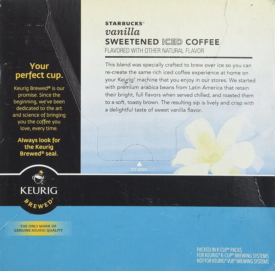 Keurig Starbucks Vanilla Sweetened Iced Coffee K-cup 16 Ct N5