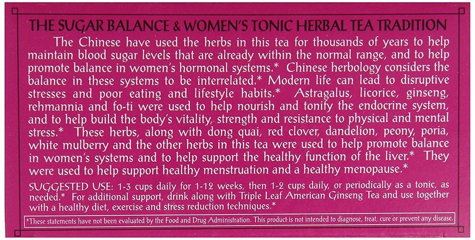 Triple Leaf Tea, Sugar Balance, 20 Tea Bags (Pack of 6) N2