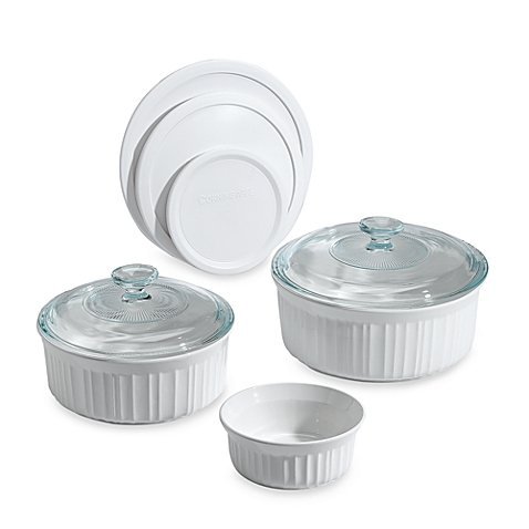 CorningWare&reg; French White&reg; 8-Piece Bakeware Set Non-porous Surface