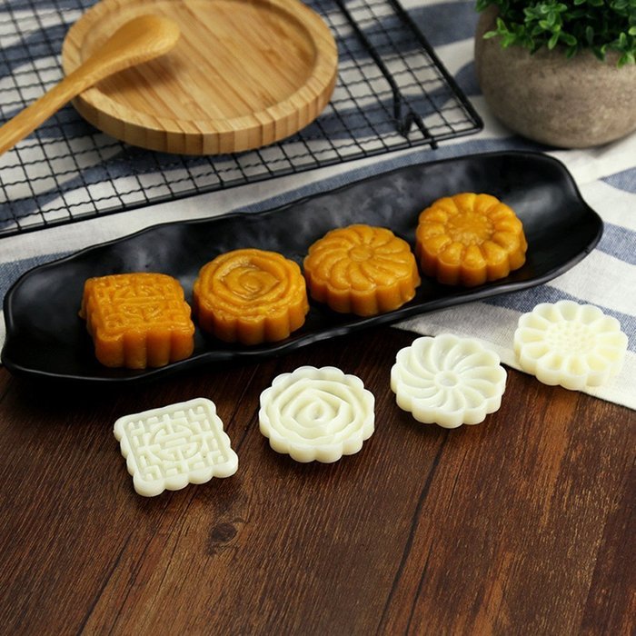 bravolotus DIY Moon Cake Mold Extruded a variety of fine patterns cake mold N2