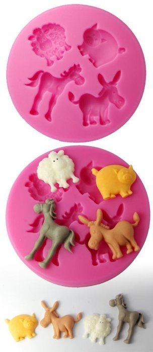 FOUR-C Silicone Mold Cupcake Decor Mold Color Pink N3