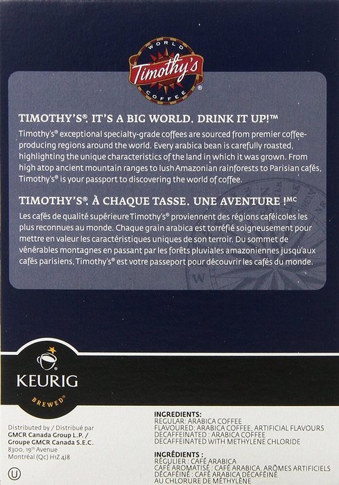 Timothy's World Coffee Rainforest Espresso K-Cup (48 count) N36