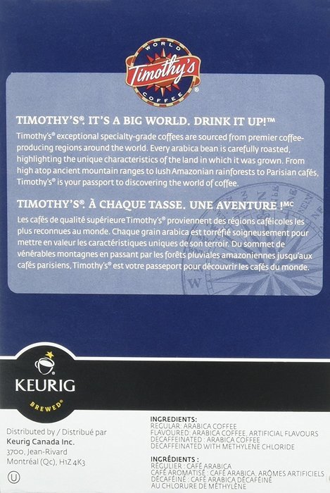 Timothy's World Coffee Rainforest Espresso K-Cup (48 count) N62